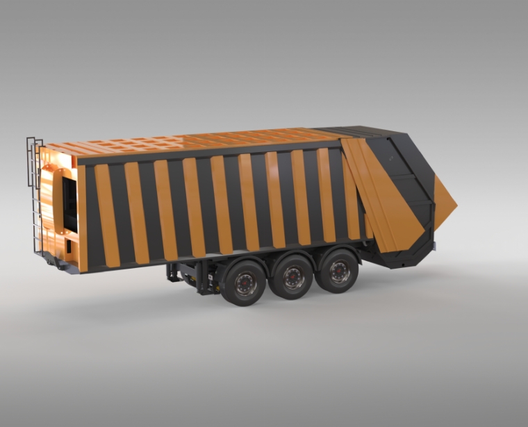 Rear Loading Garbage Transfer Semi Trailer
