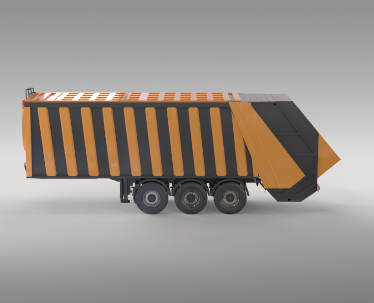 Rear Loading Garbage Transfer Semi Trailer